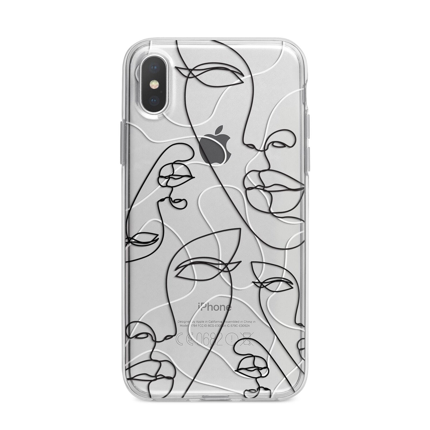 Abstract Face iPhone X Bumper Case on Silver iPhone Alternative Image 1