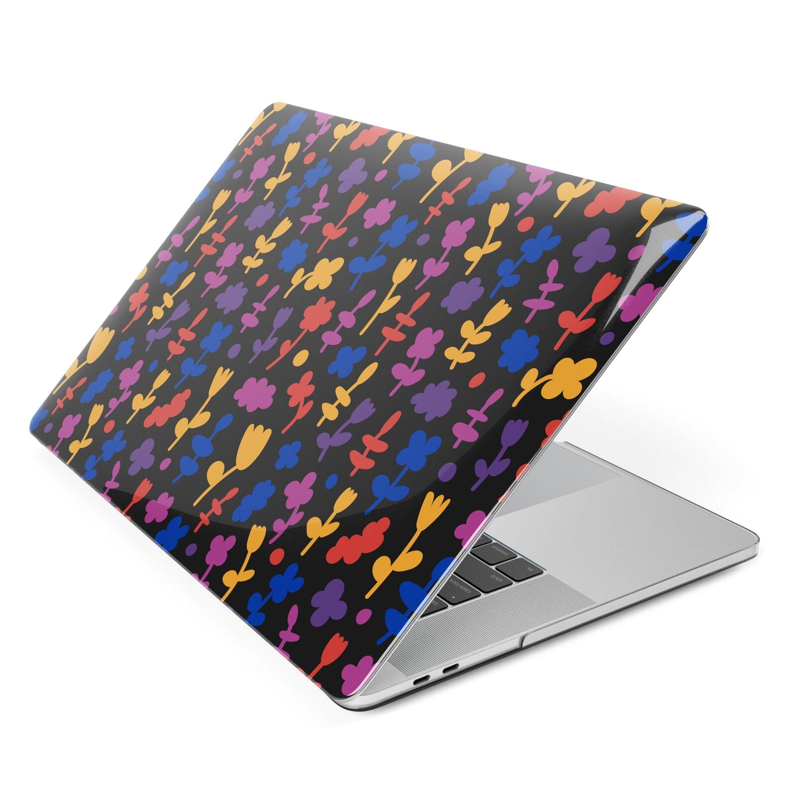 Abstract Floral Apple MacBook Case Side View