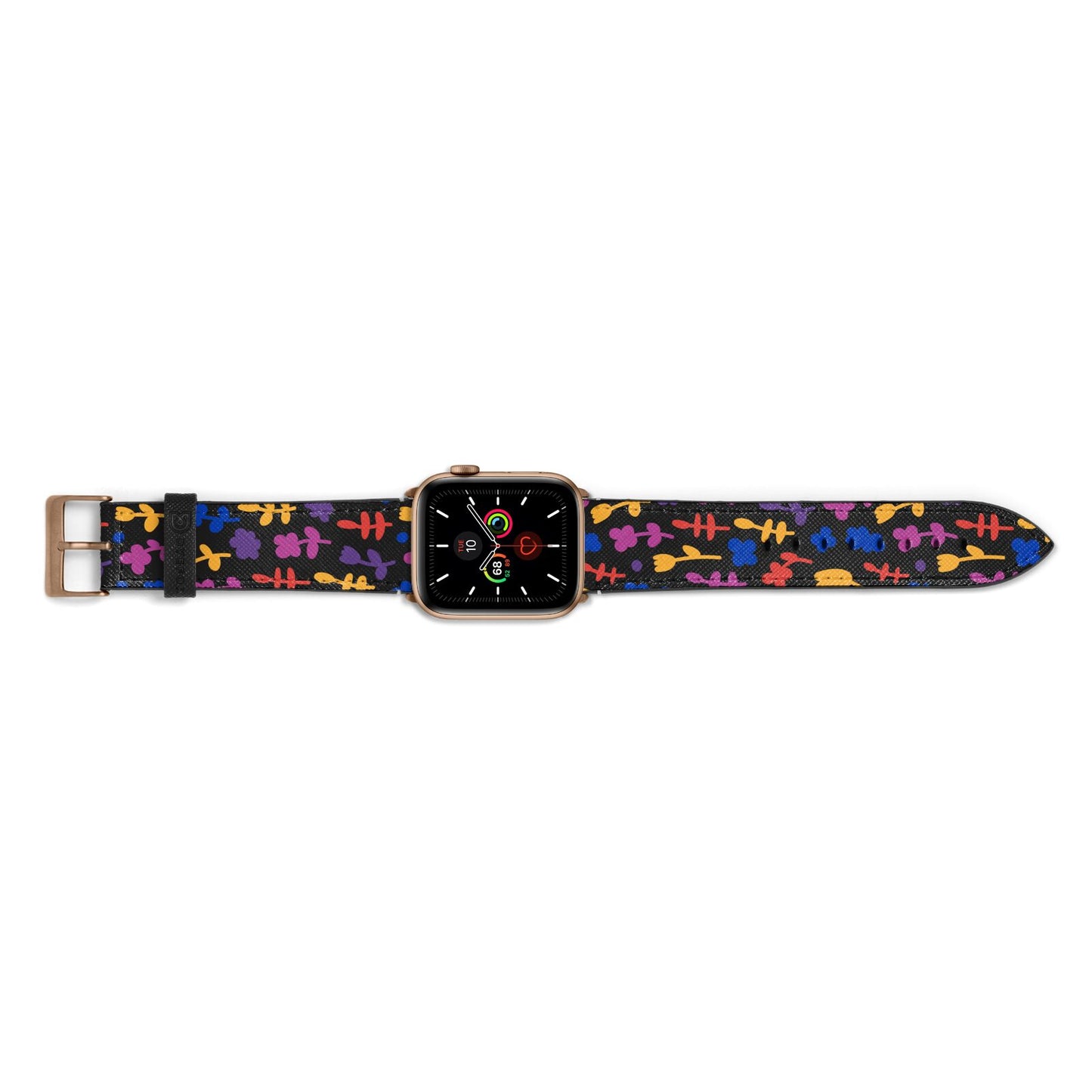 Abstract Floral Apple Watch Strap Landscape Image Gold Hardware