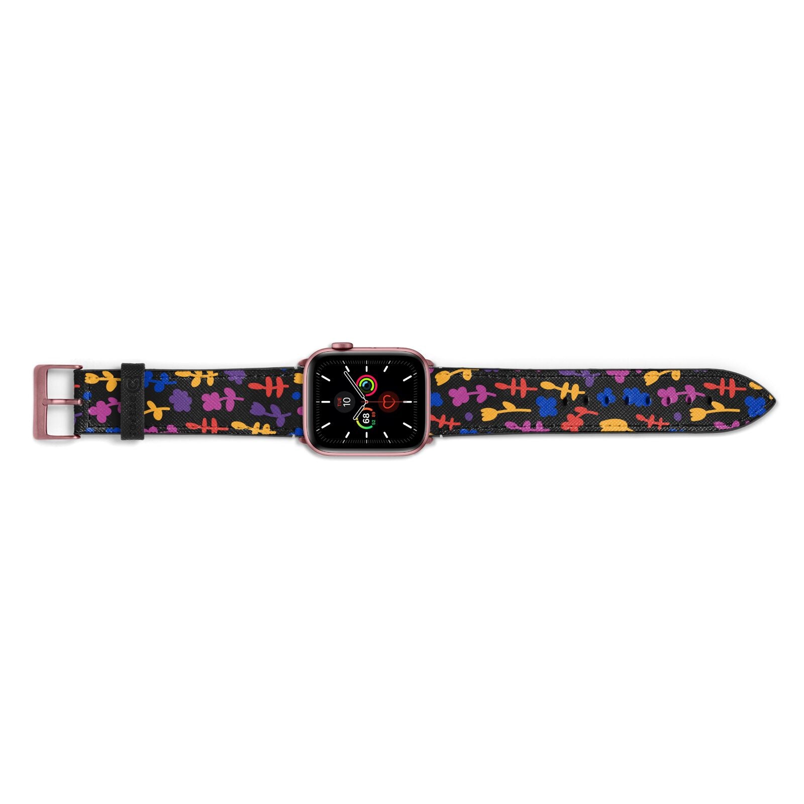 Abstract Floral Apple Watch Strap Landscape Image Rose Gold Hardware