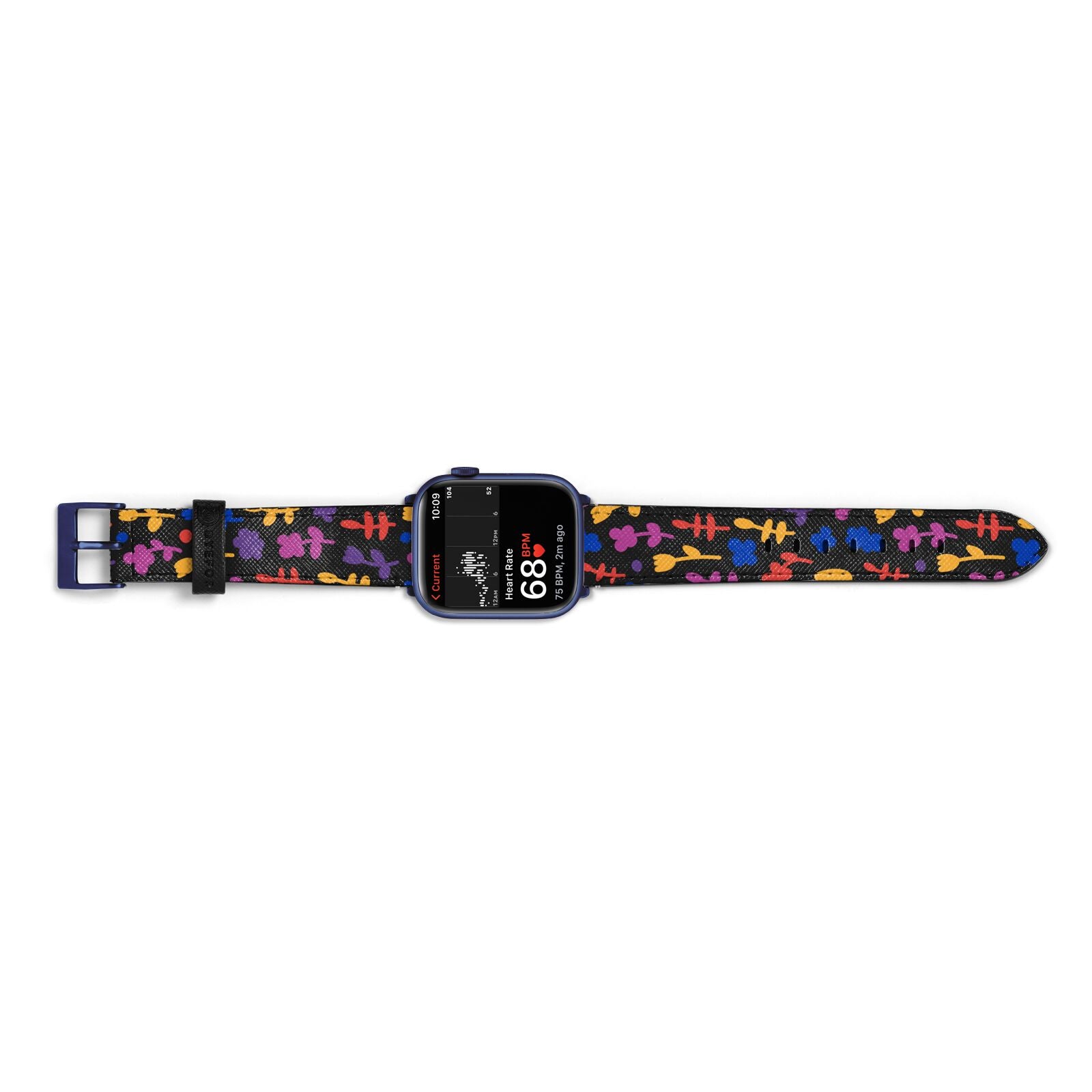 Abstract Floral Apple Watch Strap Size 38mm Landscape Image Blue Hardware