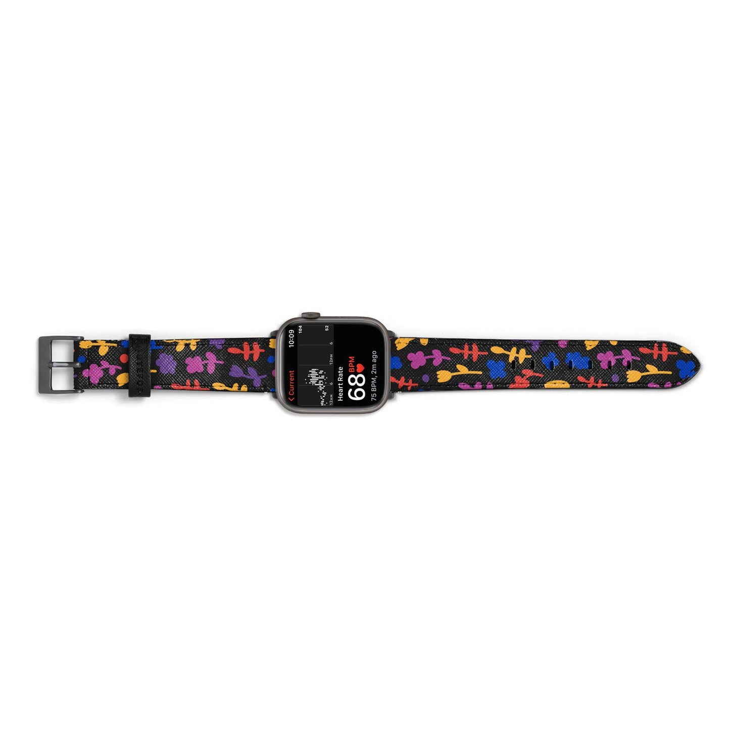 Abstract Floral Apple Watch Strap Size 38mm Landscape Image Space Grey Hardware