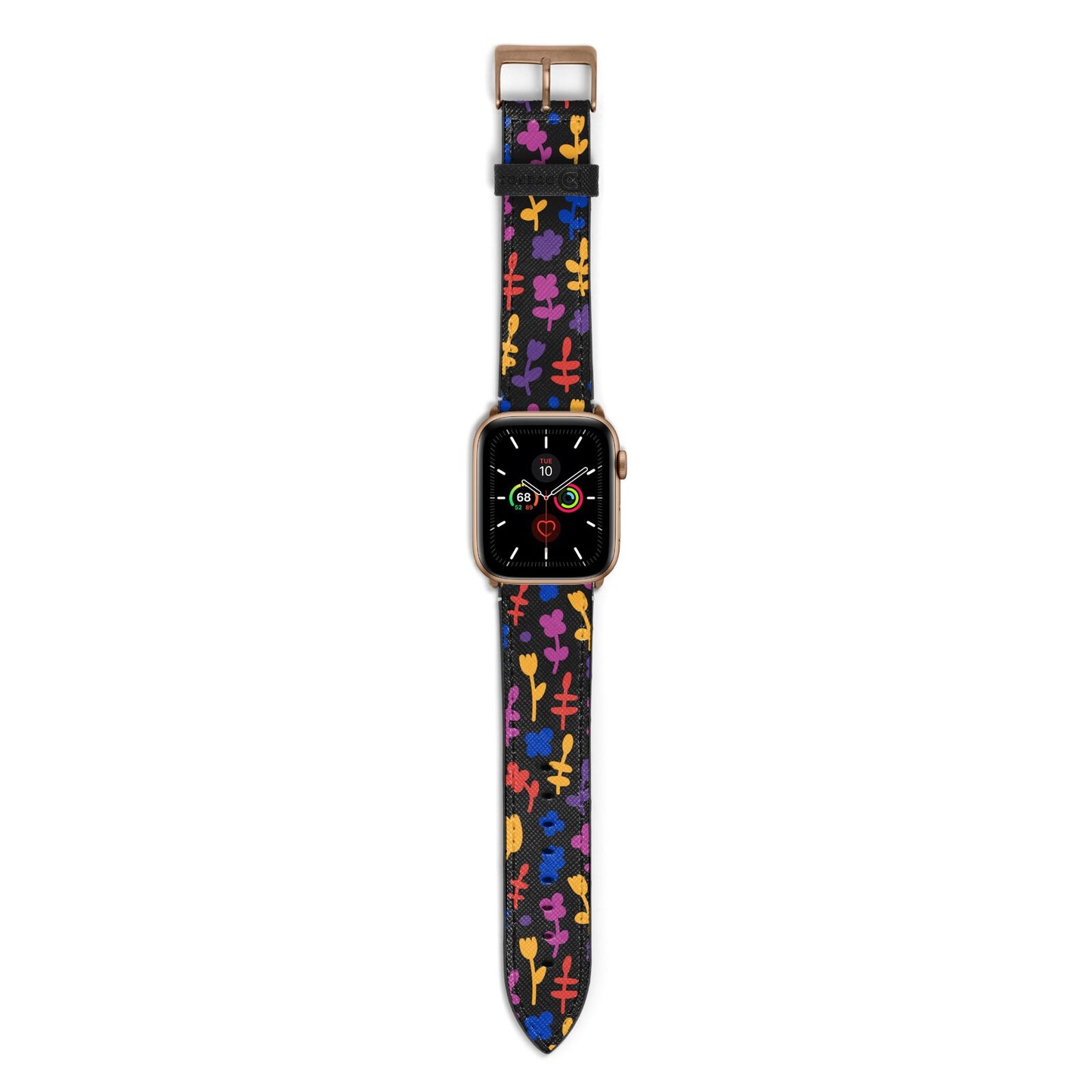Abstract Floral Apple Watch Strap with Gold Hardware