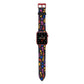 Abstract Floral Apple Watch Strap with Red Hardware