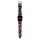 Abstract Floral Apple Watch Strap with Silver Hardware