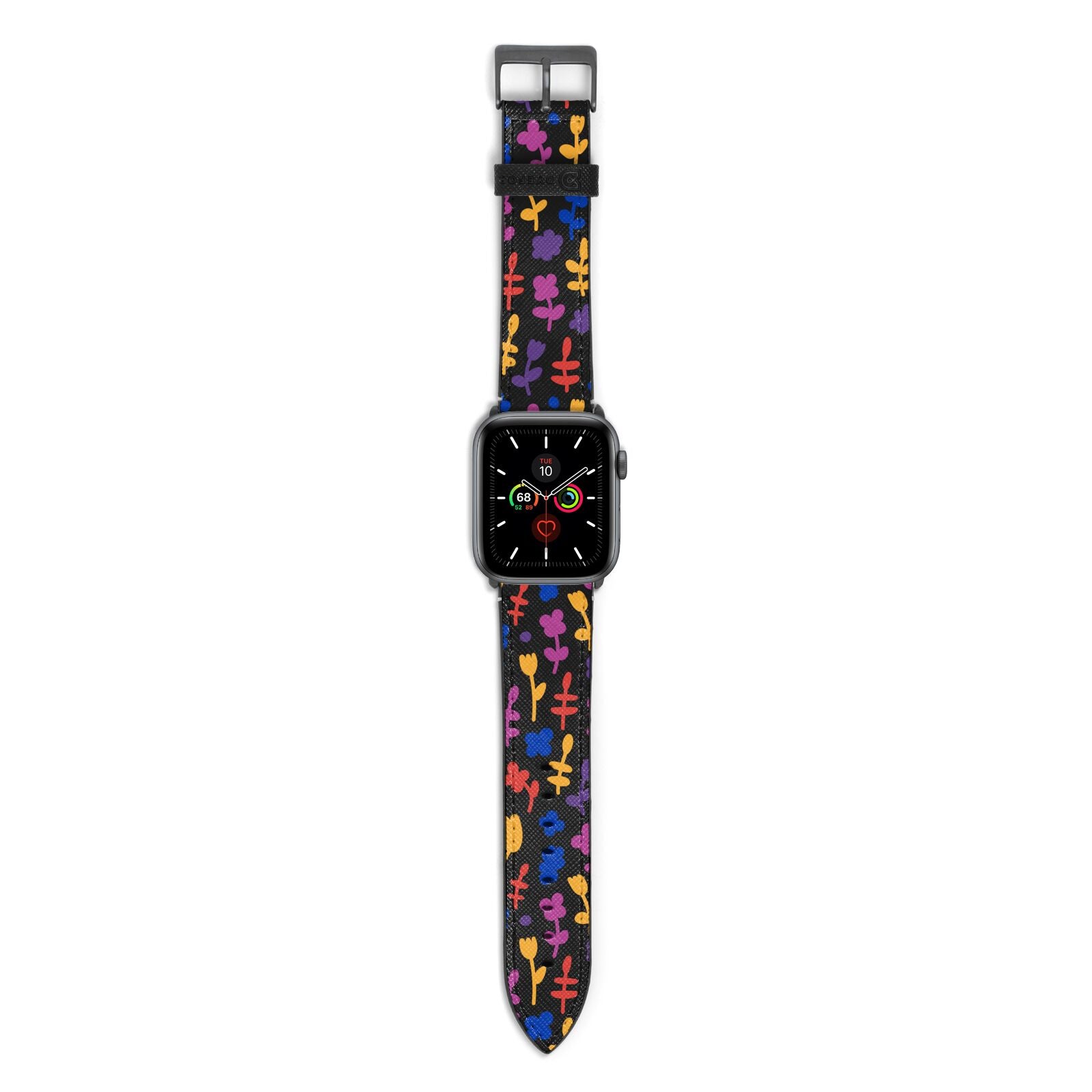 Abstract Floral Apple Watch Strap with Space Grey Hardware