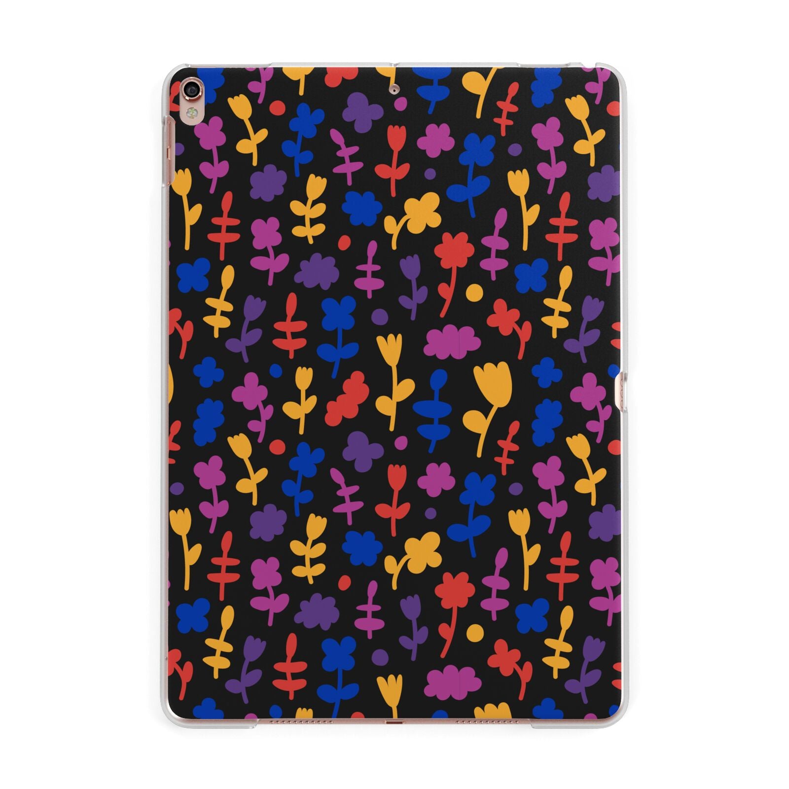 Abstract Floral Apple iPad Rose Gold Case