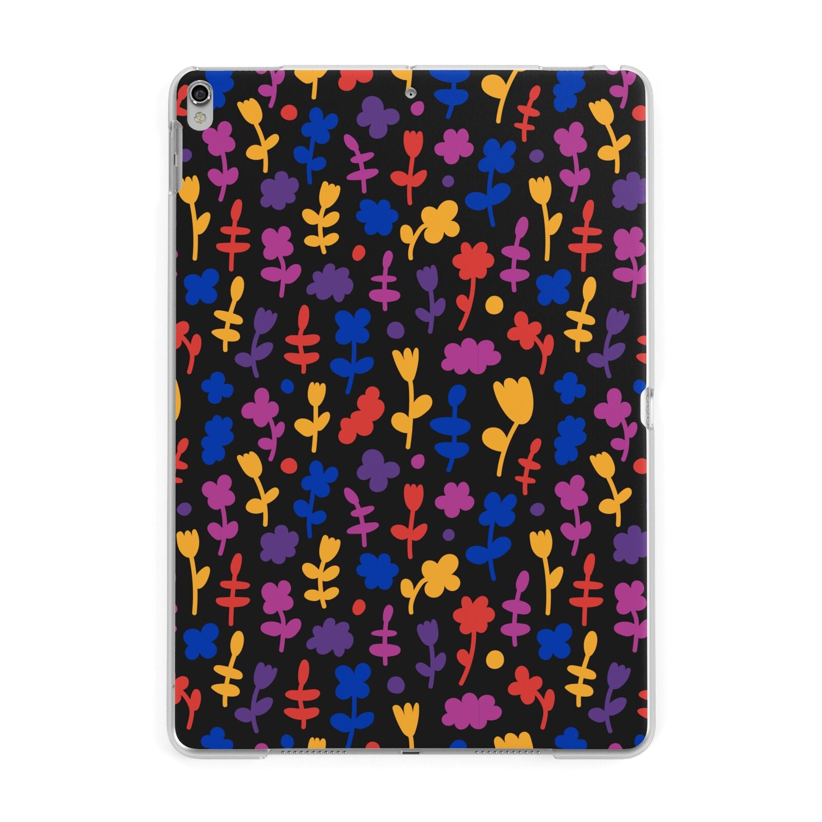 Abstract Floral Apple iPad Silver Case