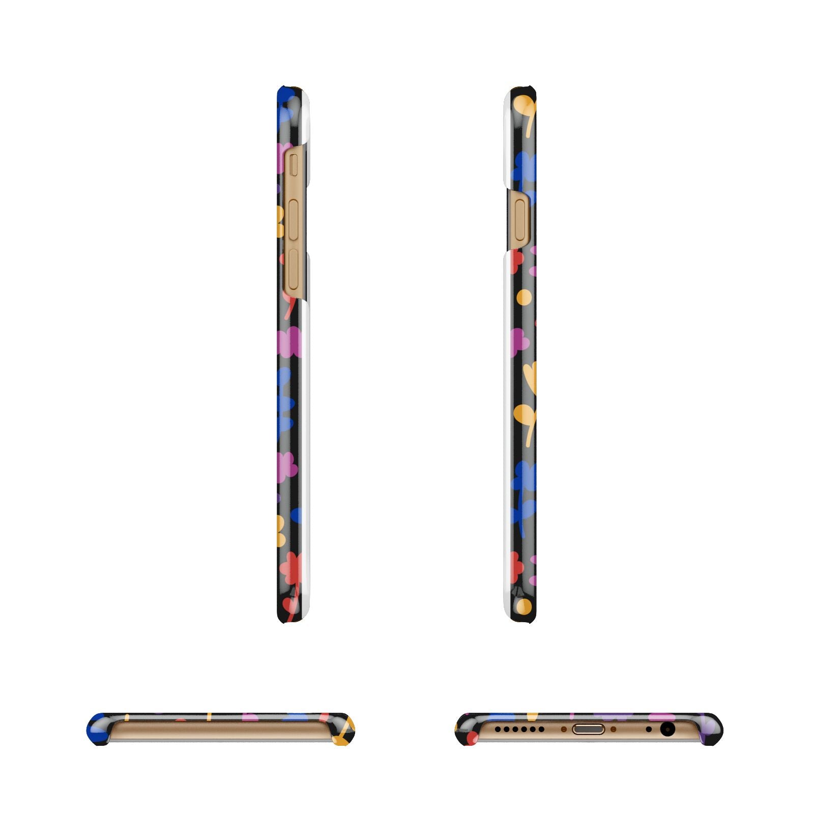 Abstract Floral Apple iPhone 6 3D Wrap Snap Case Angled Images