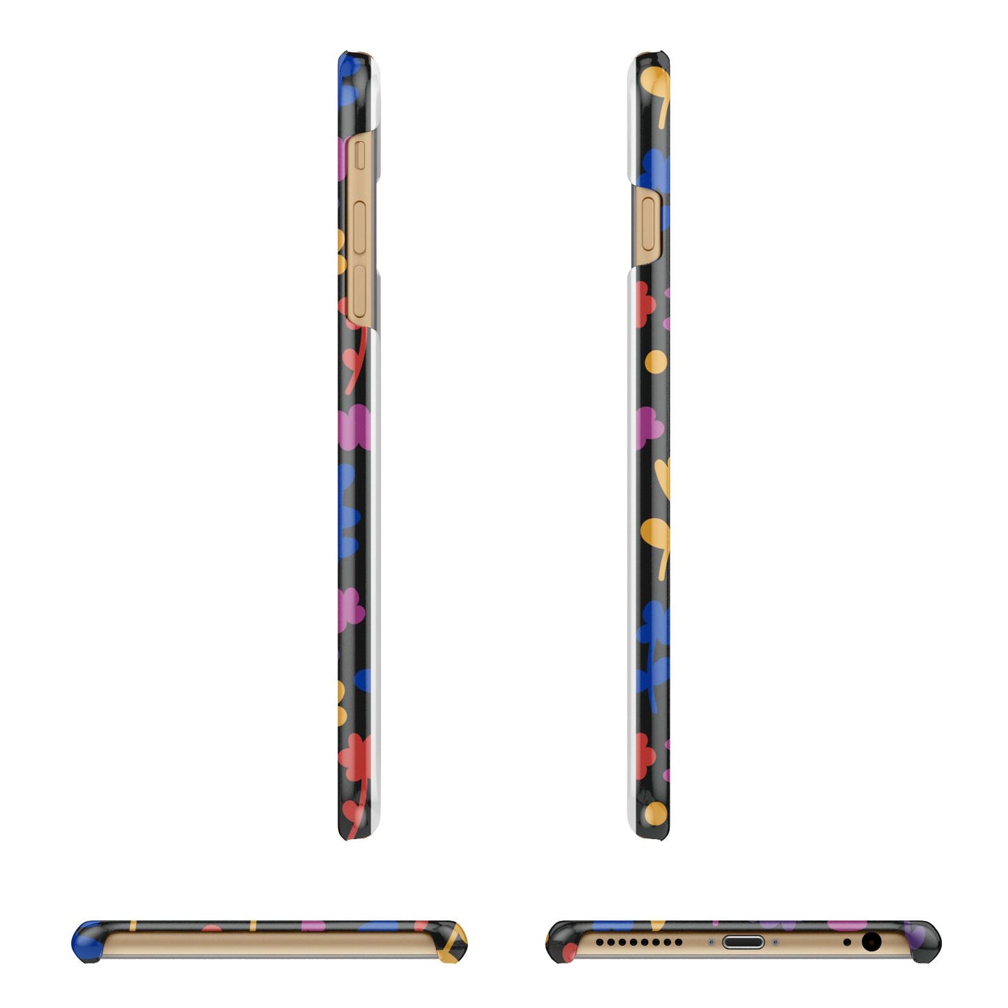 Abstract Floral Apple iPhone 6 Plus 3D Wrap Snap Case Angled Images