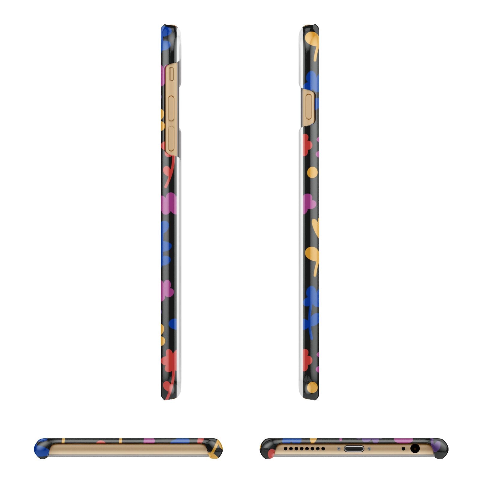 Abstract Floral Apple iPhone 6 Plus 3D Wrap Snap Case Angled Images