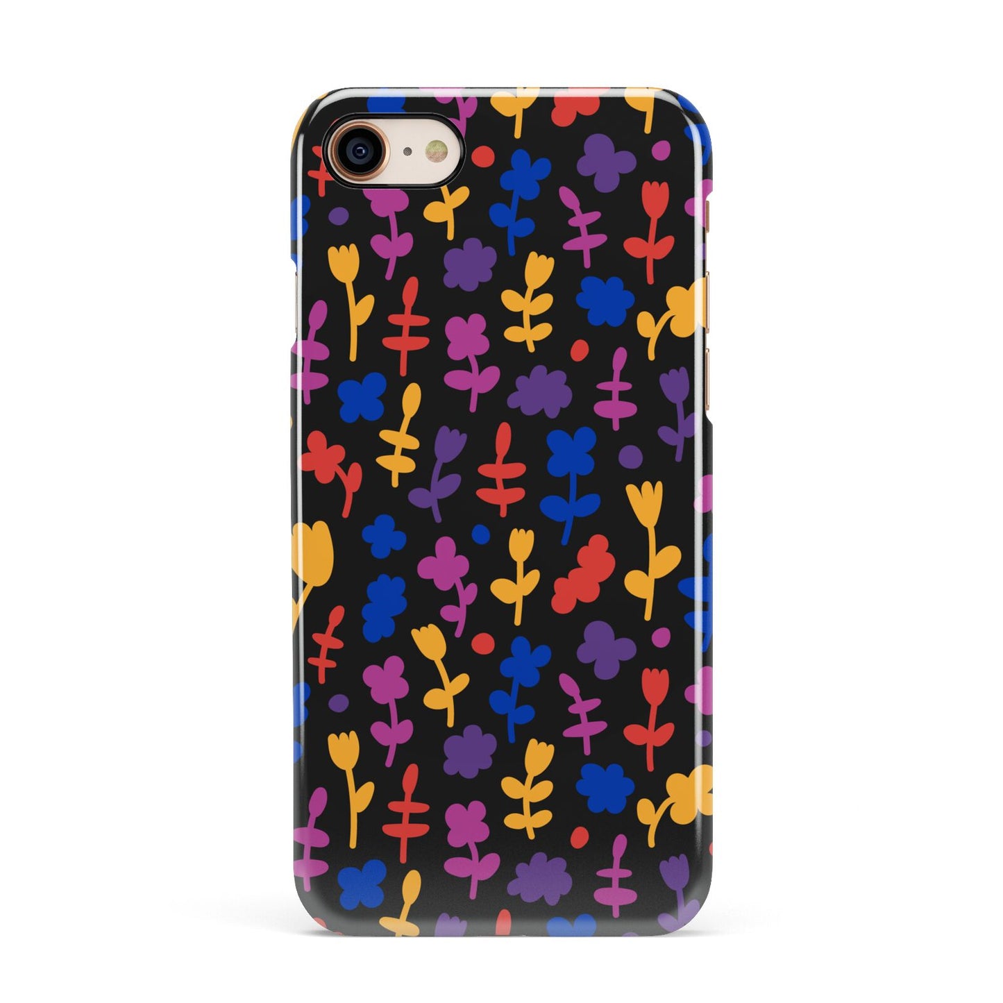 Abstract Floral Apple iPhone 7 8 3D Snap Case