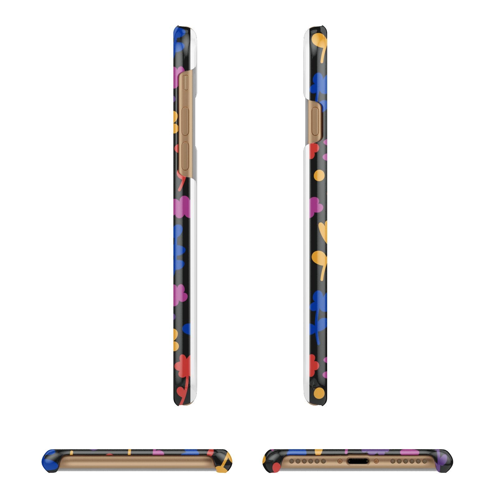 Abstract Floral Apple iPhone 7 8 3D Wrap Snap Case Angled Images