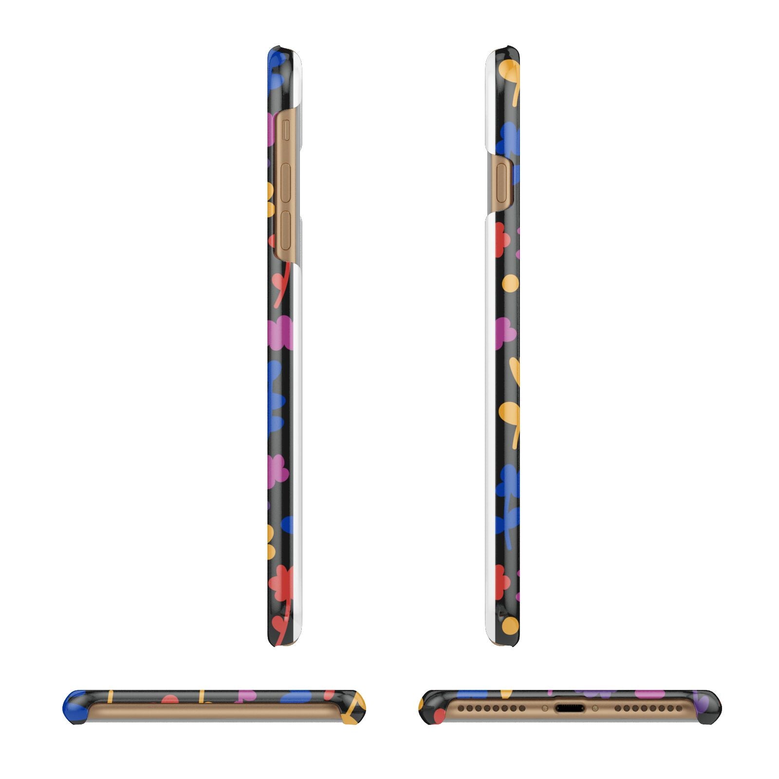 Abstract Floral Apple iPhone 7 Plus 3D Wrap Snap Case Angled Images