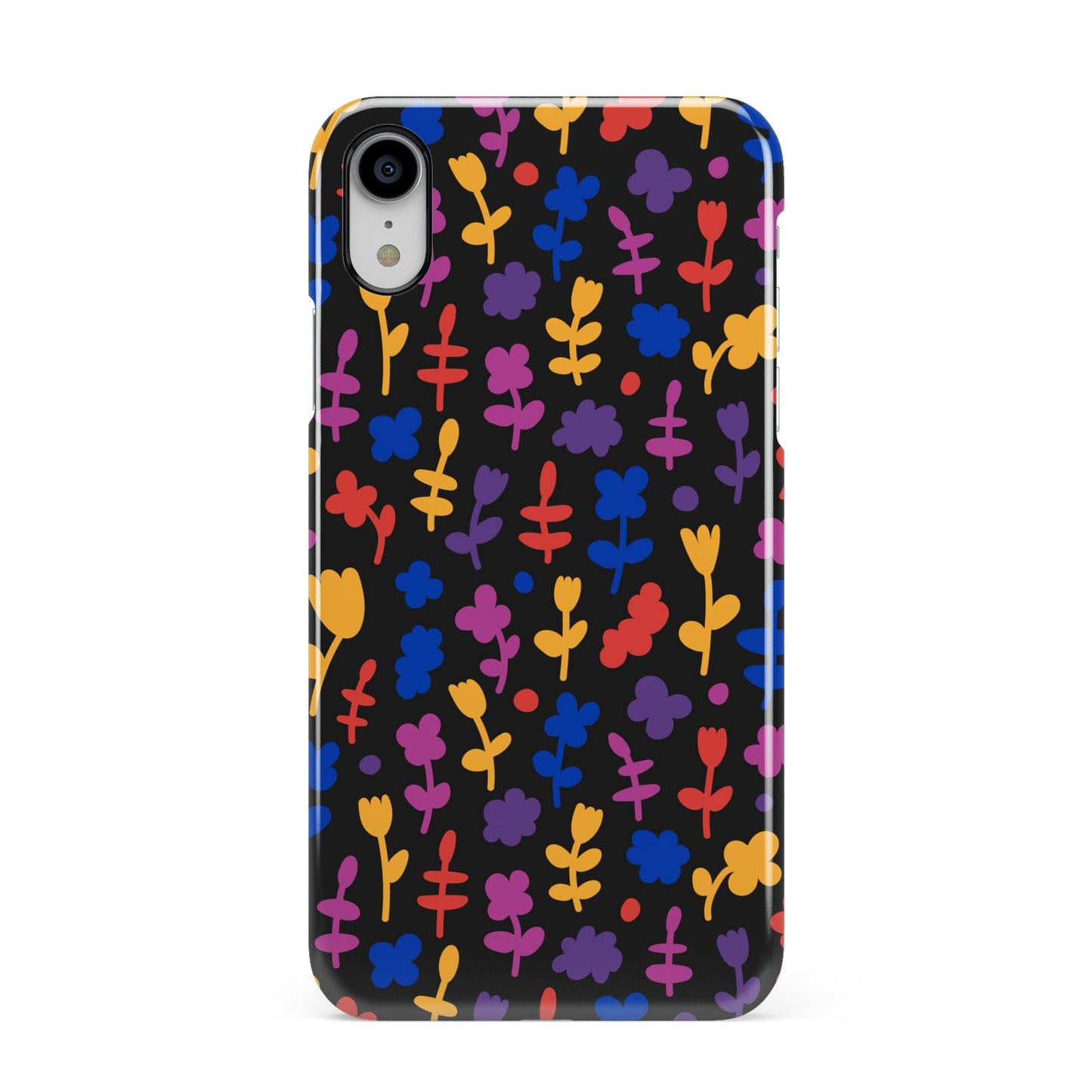 Abstract Floral Apple iPhone XR White 3D Snap Case