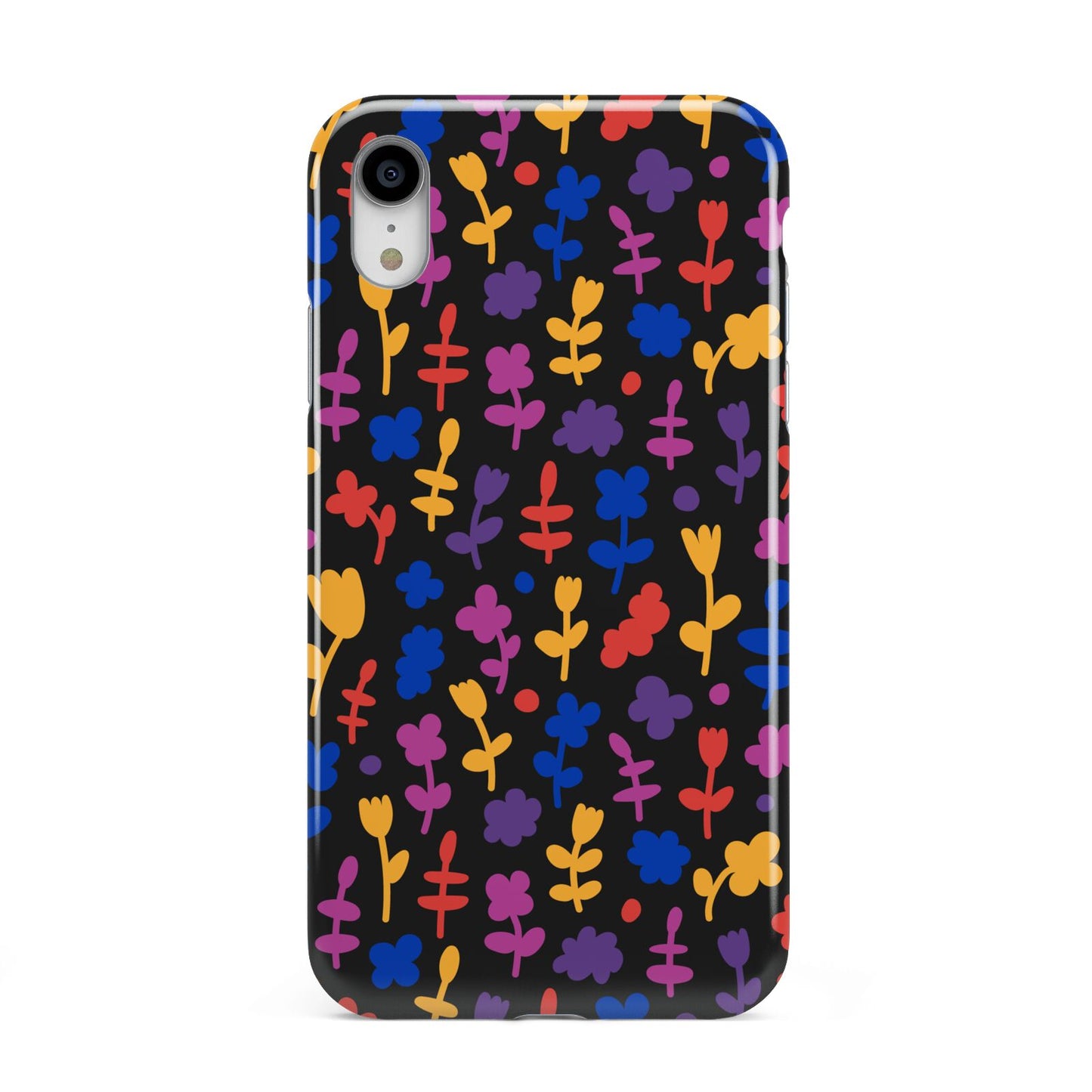 Abstract Floral Apple iPhone XR White 3D Tough Case