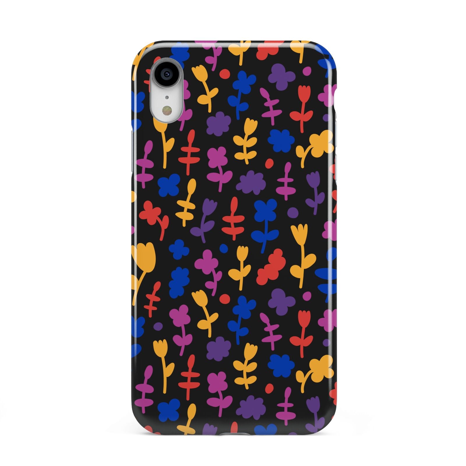 Abstract Floral Apple iPhone XR White 3D Tough Case