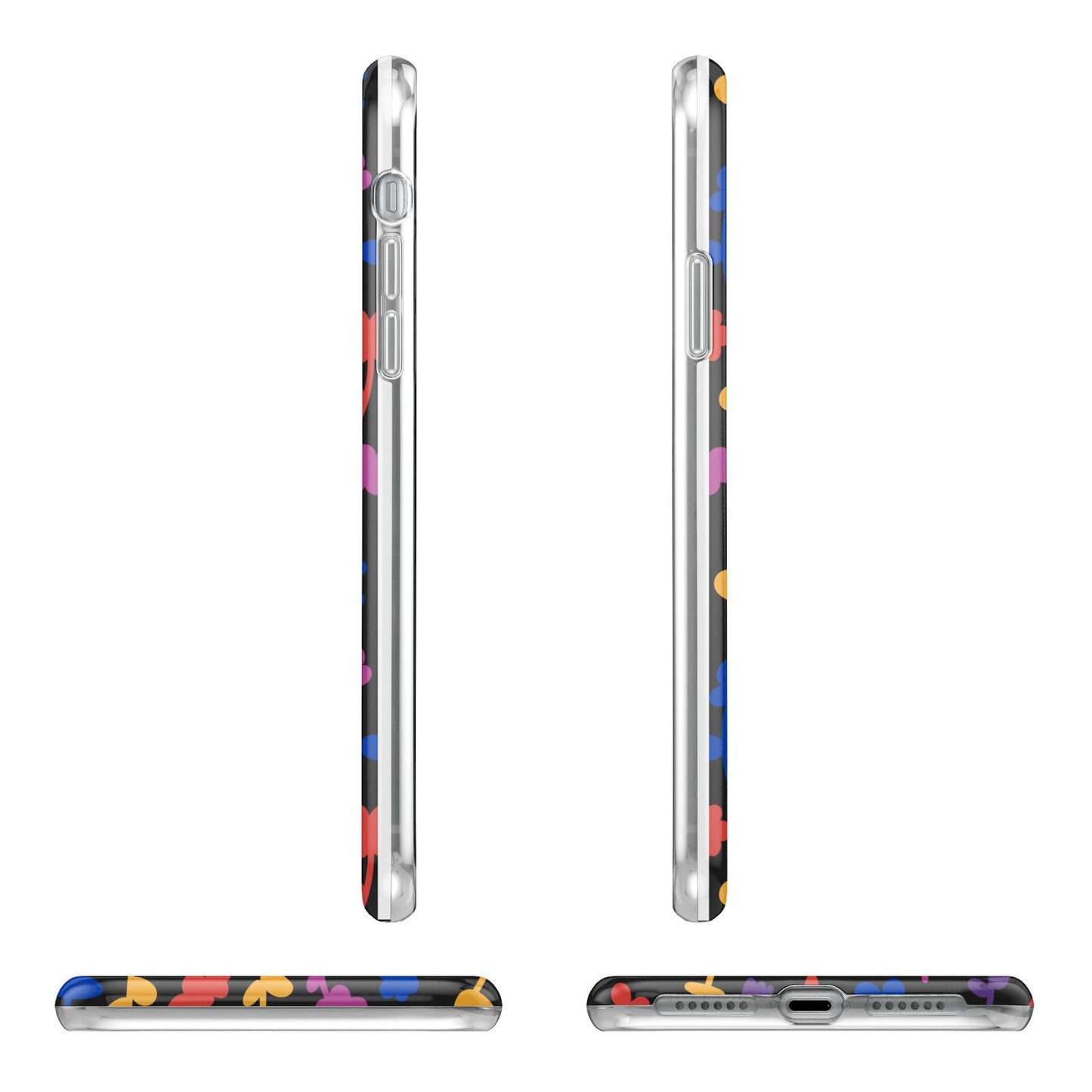 Abstract Floral Apple iPhone XR in White with 3D Wrap Tough Case Alternative Image Angles