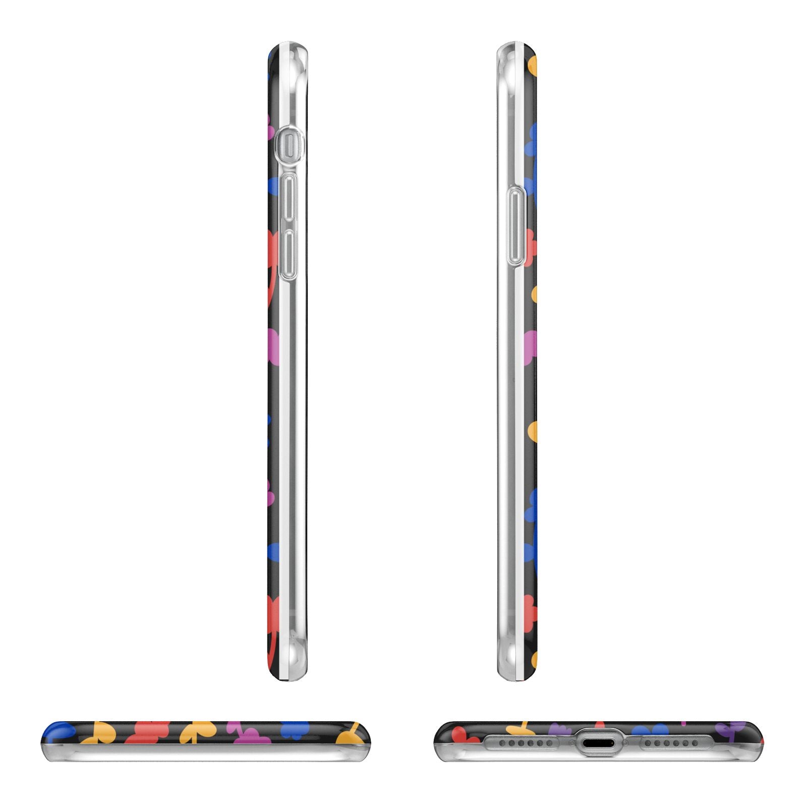 Abstract Floral Apple iPhone XR in White with 3D Wrap Tough Case Alternative Image Angles