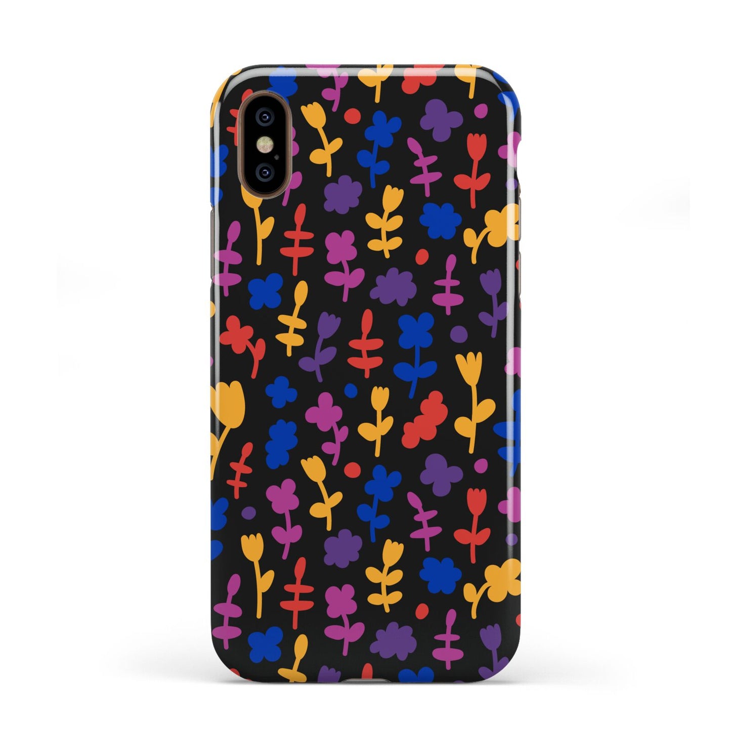 Abstract Floral Apple iPhone XS 3D Tough