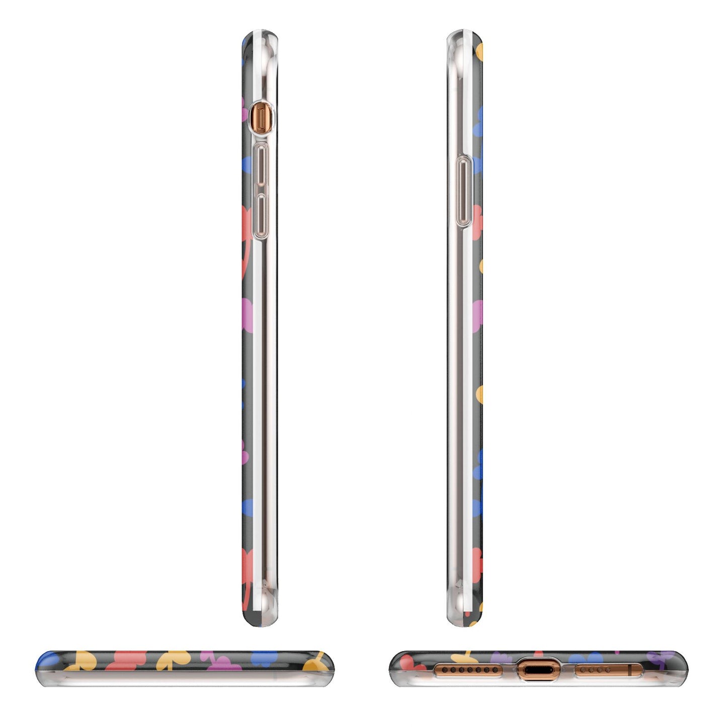 Abstract Floral Apple iPhone XS Max 3D Wrap Tough Case Alternative Image Angles