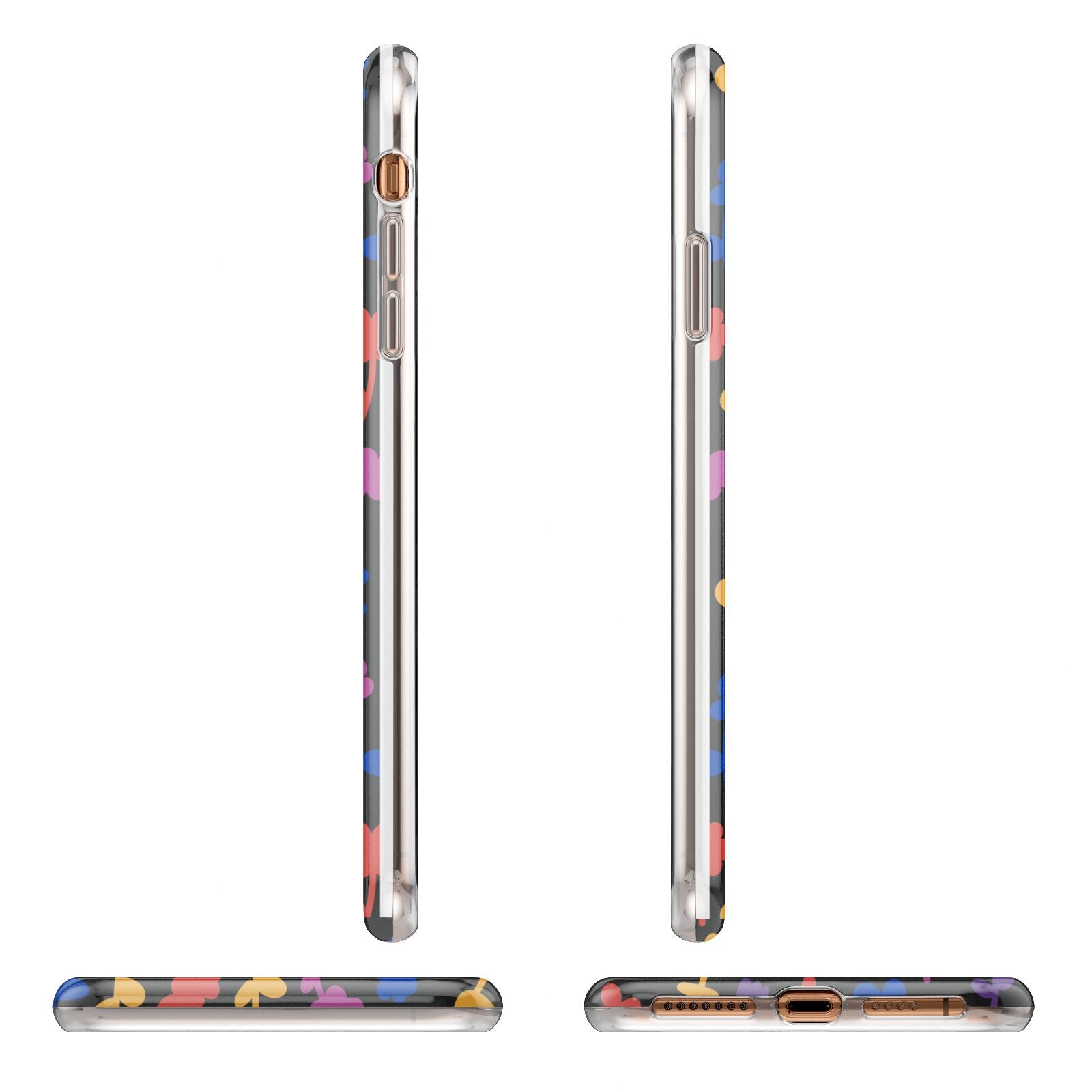 Abstract Floral Apple iPhone XS Max 3D Wrap Tough Case Alternative Image Angles