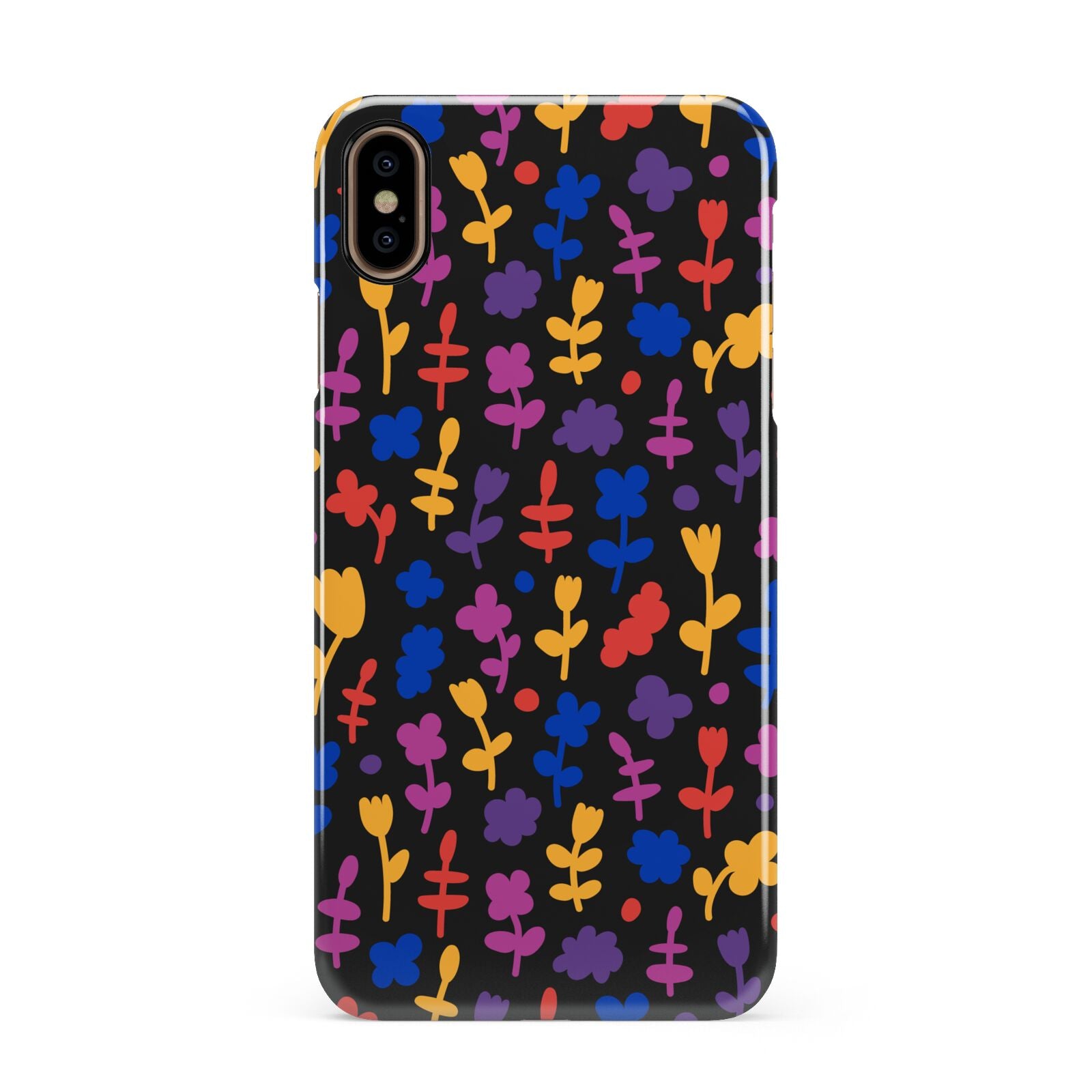 Abstract Floral Apple iPhone Xs Max 3D Snap Case