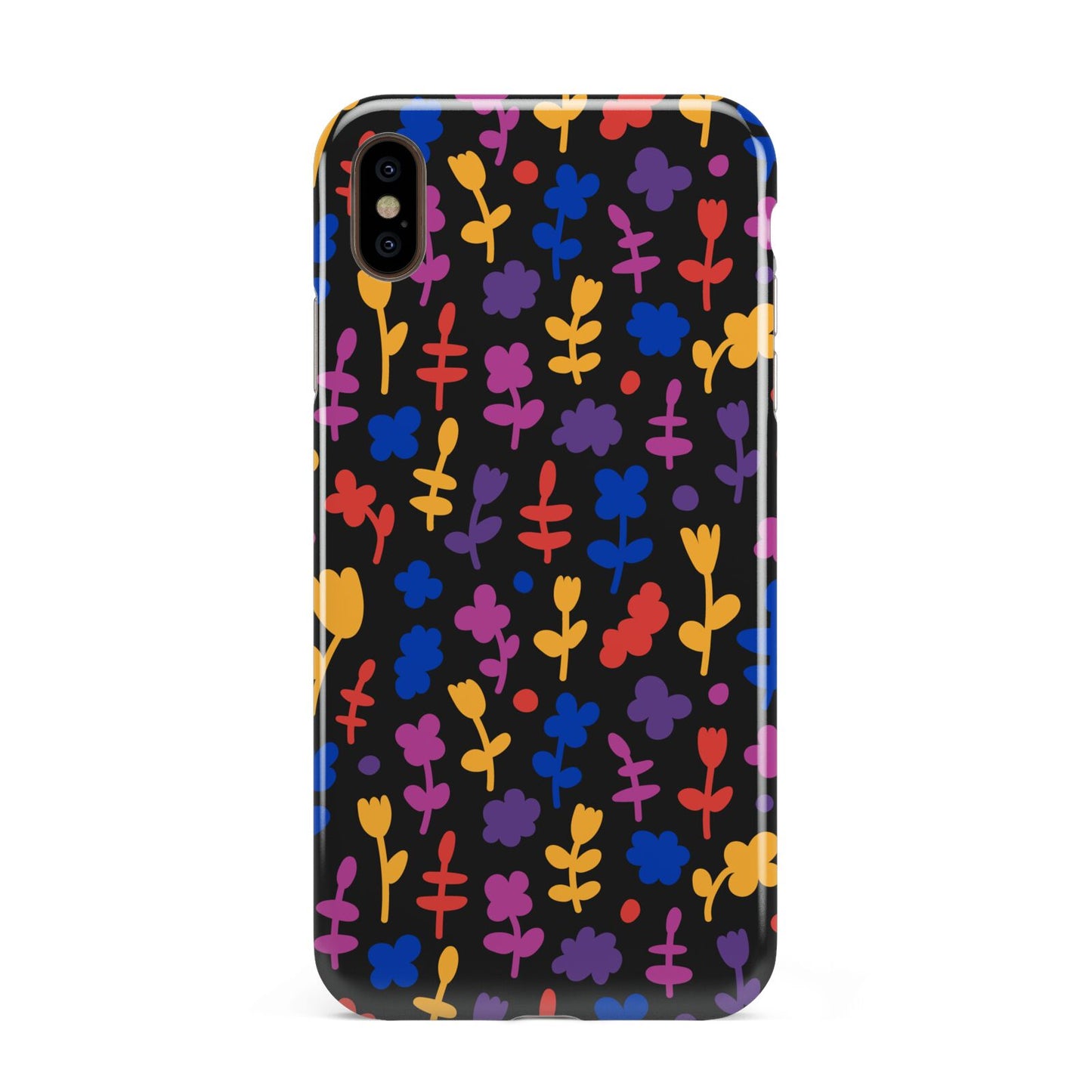 Abstract Floral Apple iPhone Xs Max 3D Tough Case