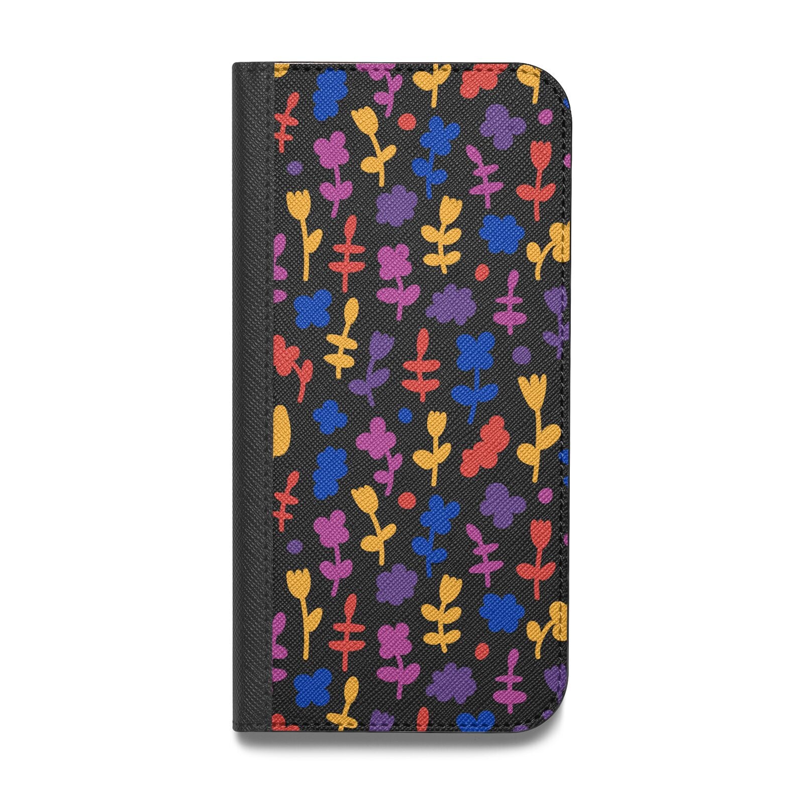 Abstract Floral Vegan Leather Flip Samsung Case