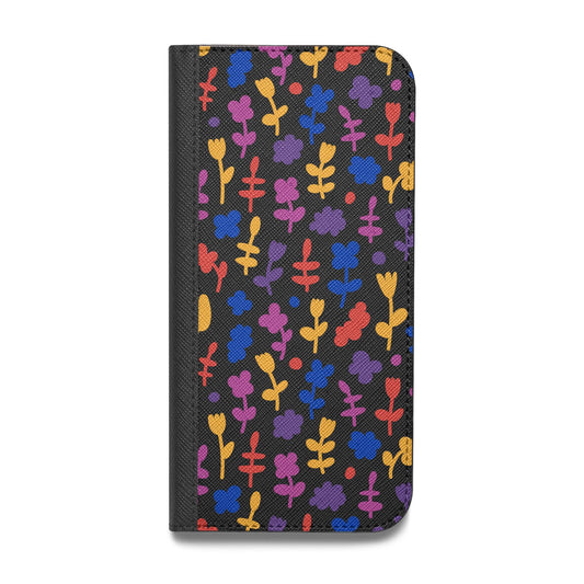 Abstract Floral Vegan Leather Flip iPhone Case