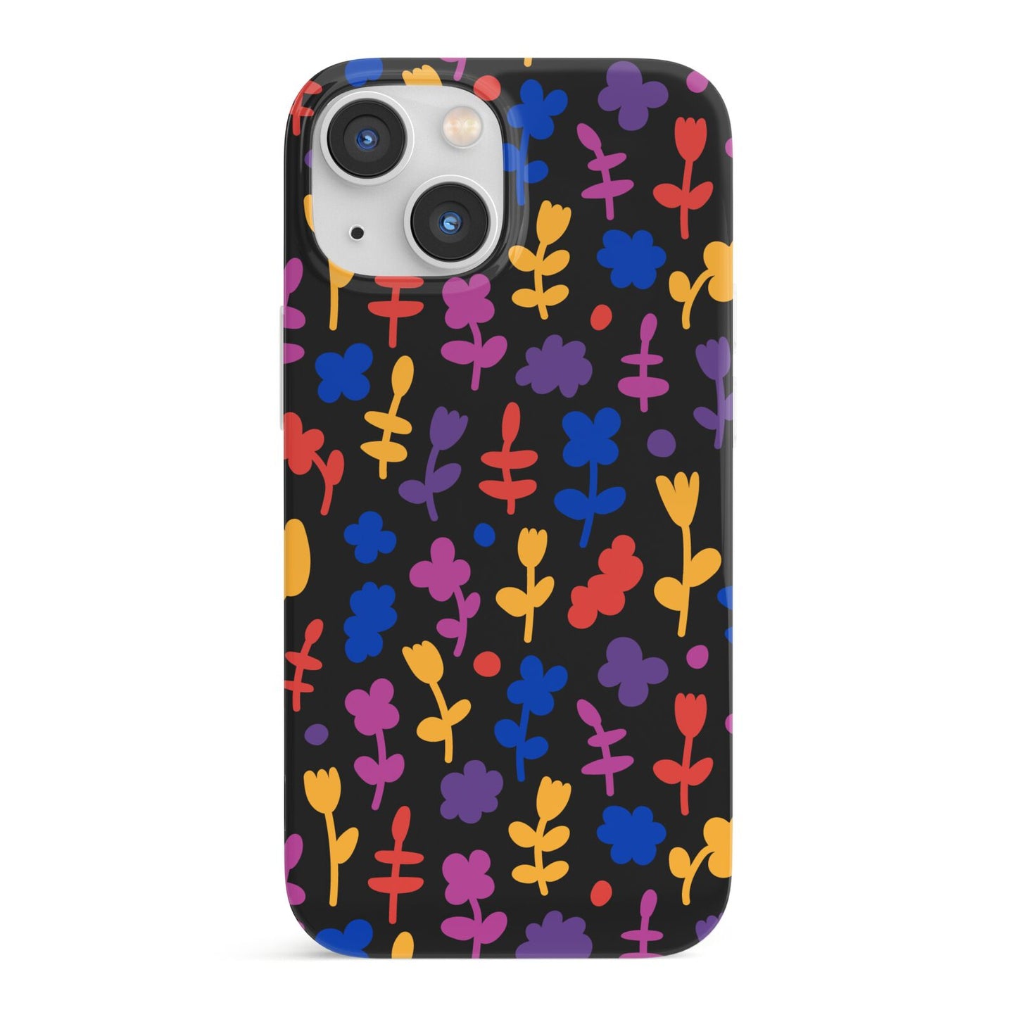 Abstract Floral iPhone 13 Mini Full Wrap 3D Snap Case