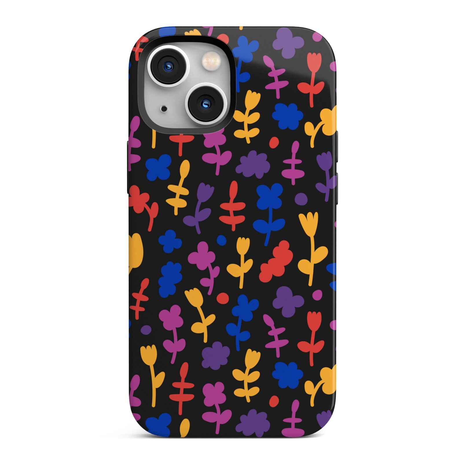 Abstract Floral iPhone 13 Mini Full Wrap 3D Tough Case