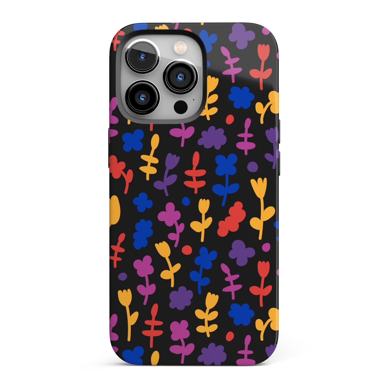 Abstract Floral iPhone 13 Pro Full Wrap 3D Tough Case