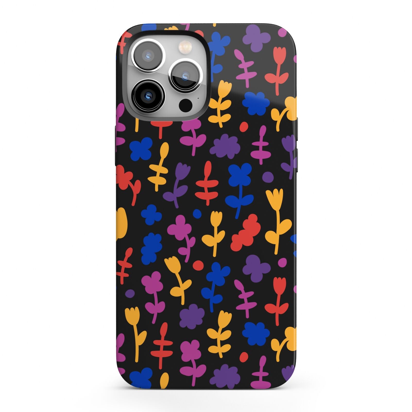 Abstract Floral iPhone 13 Pro Max Full Wrap 3D Tough Case