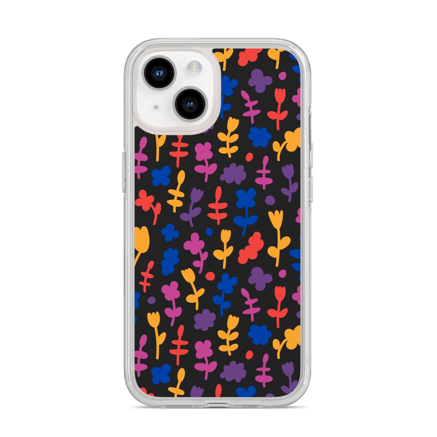 Abstract Floral iPhone 14 Clear Tough Case Starlight