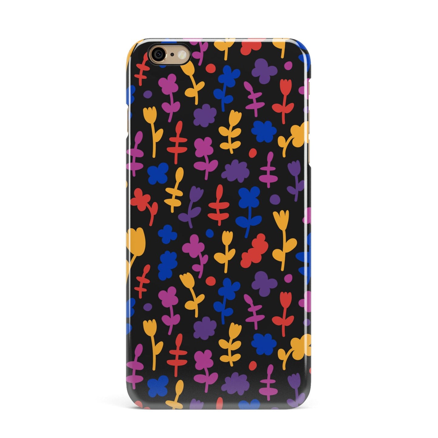 Abstract Floral iPhone 6 Plus 3D Snap Case on Gold Phone