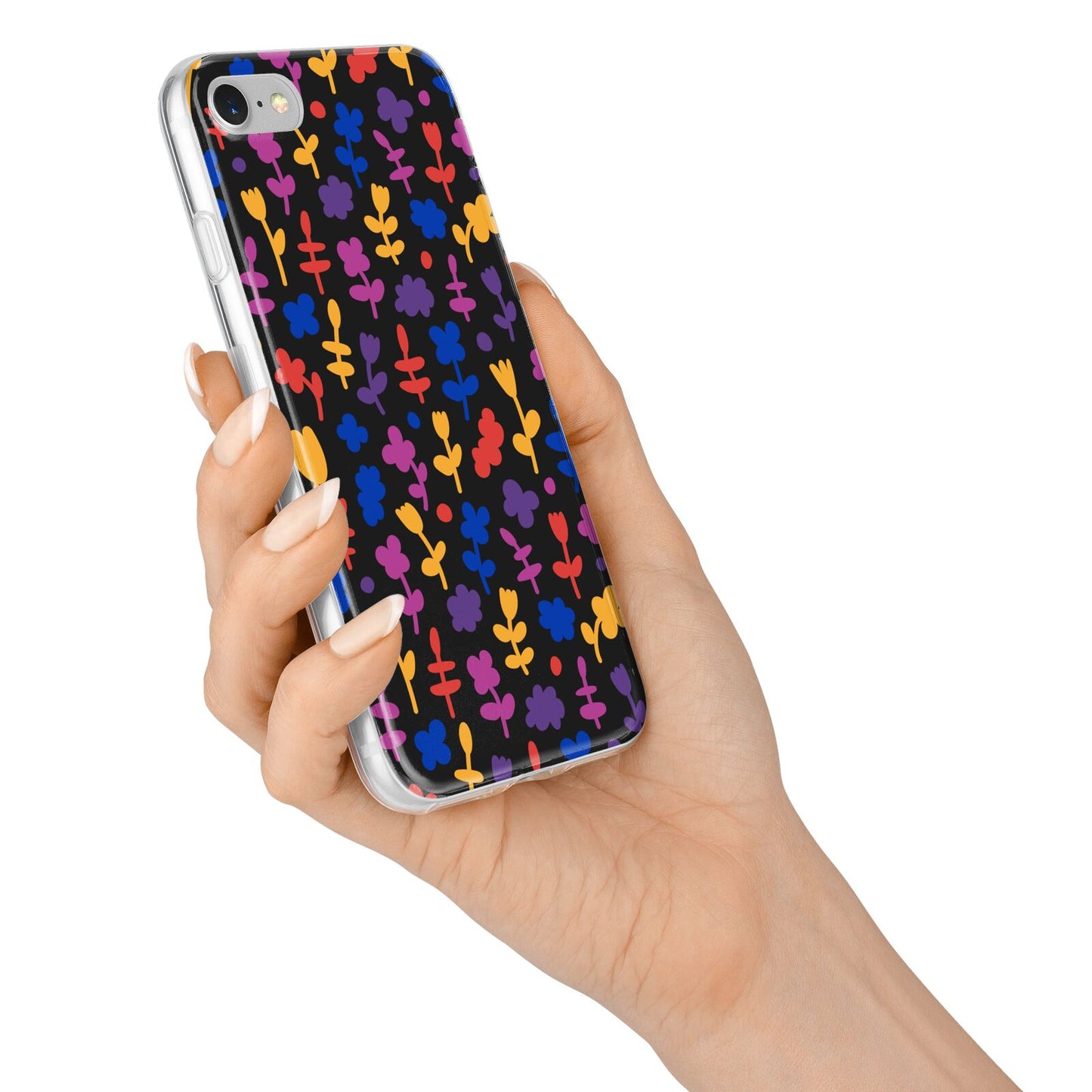 Abstract Floral iPhone 7 Bumper Case on Silver iPhone Alternative Image