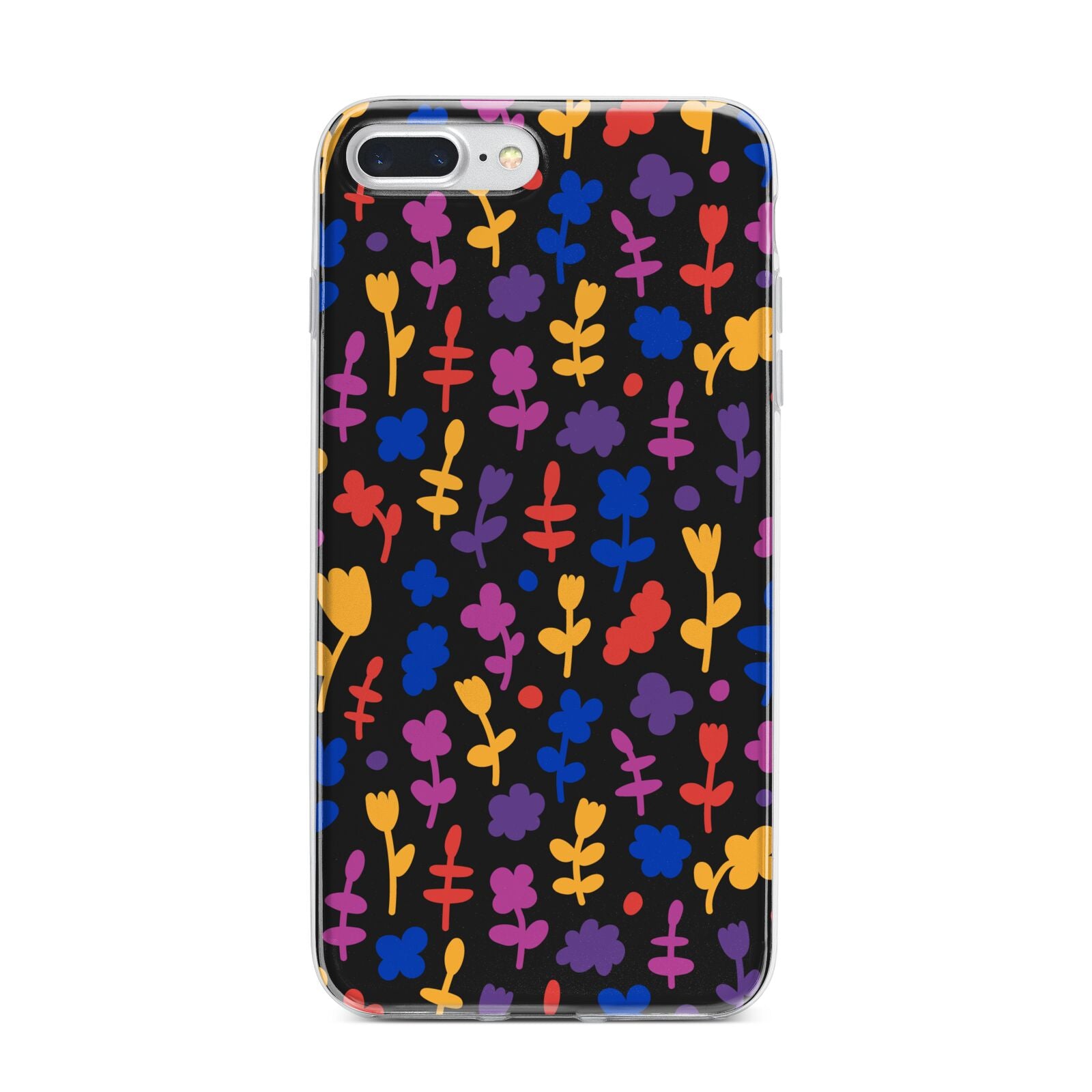 Abstract Floral iPhone 7 Plus Bumper Case on Silver iPhone