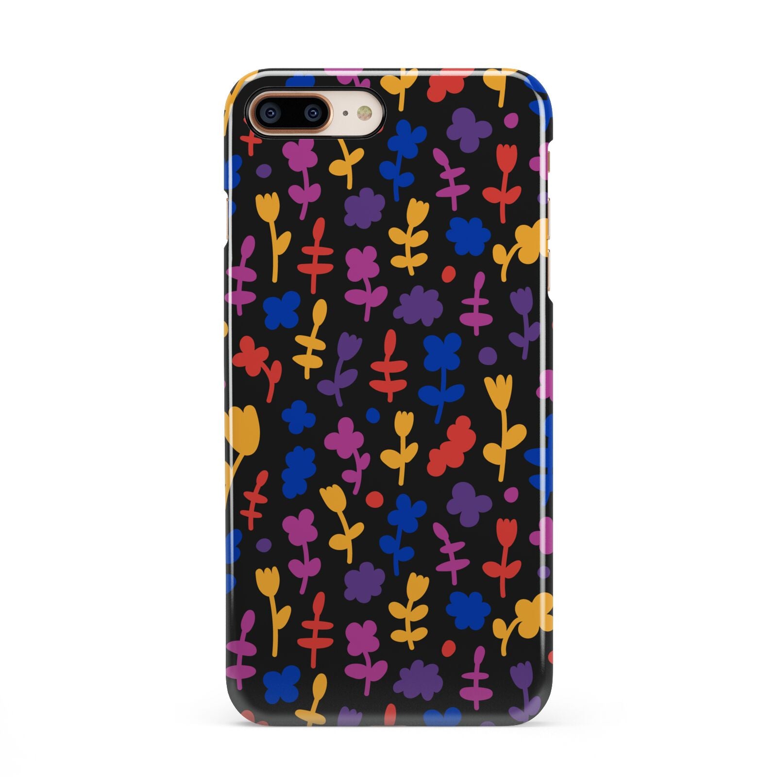 Abstract Floral iPhone 8 Plus 3D Snap Case on Gold Phone