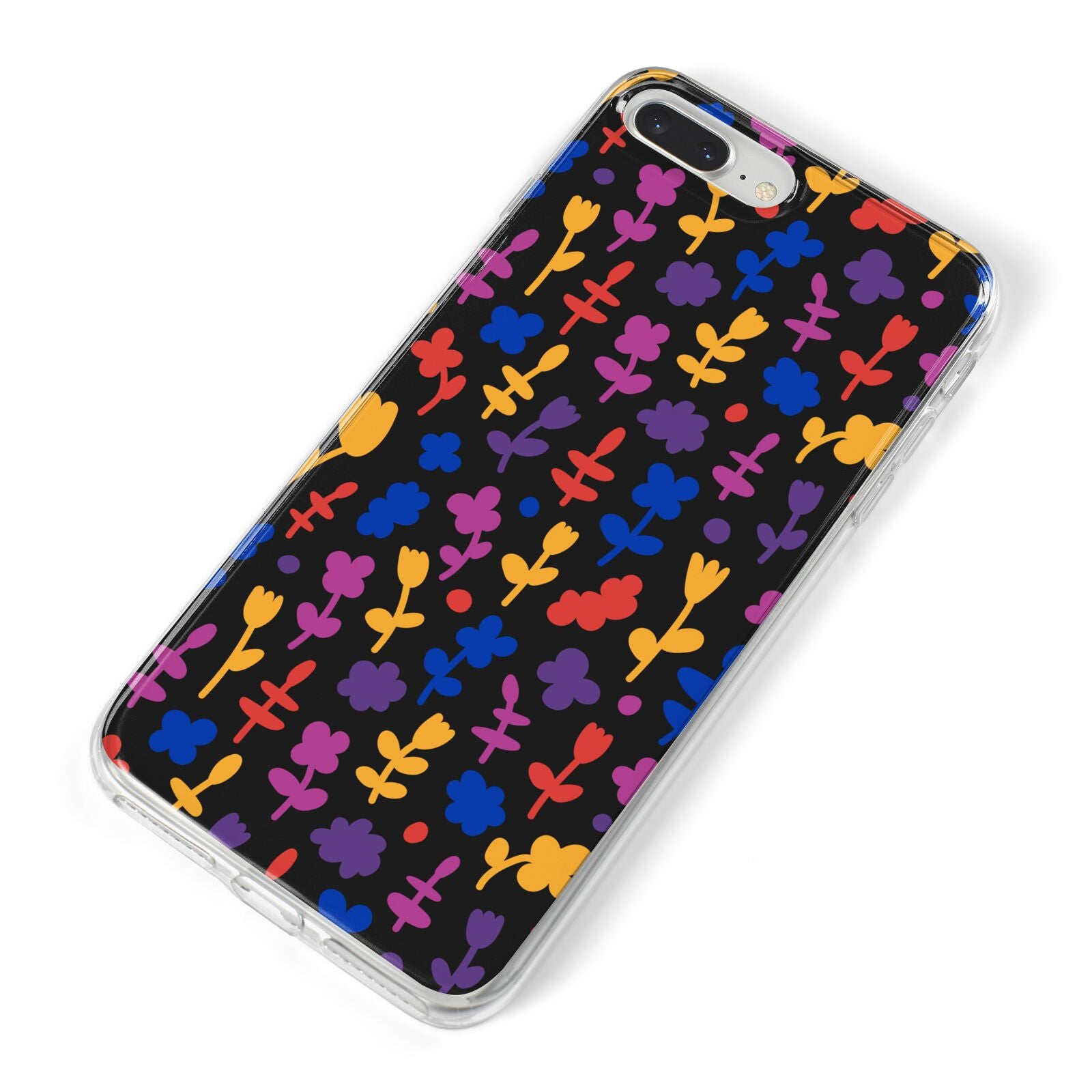 Abstract Floral iPhone 8 Plus Bumper Case on Silver iPhone Alternative Image