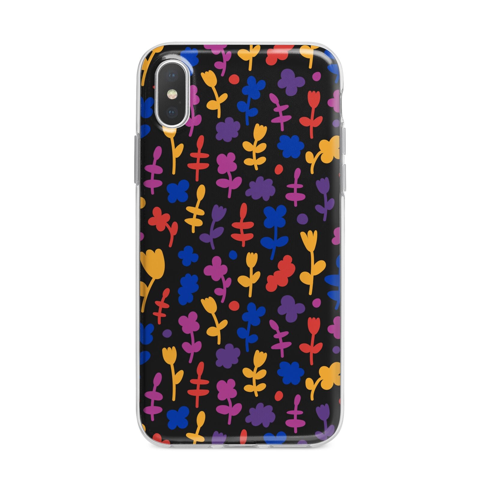 Abstract Floral iPhone X Bumper Case on Silver iPhone Alternative Image 1