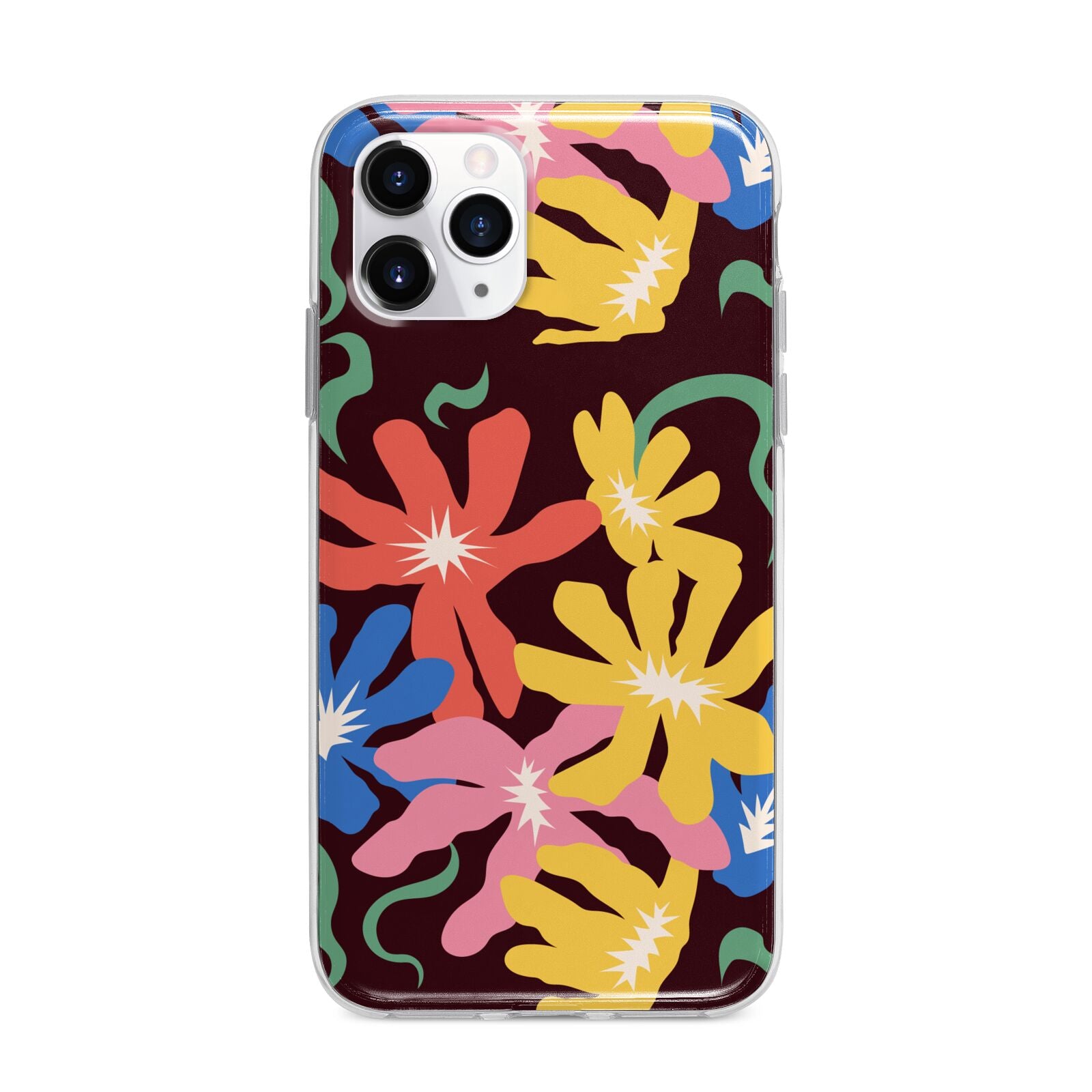 Abstract Flowers Apple iPhone 11 Pro in Silver with Bumper Case