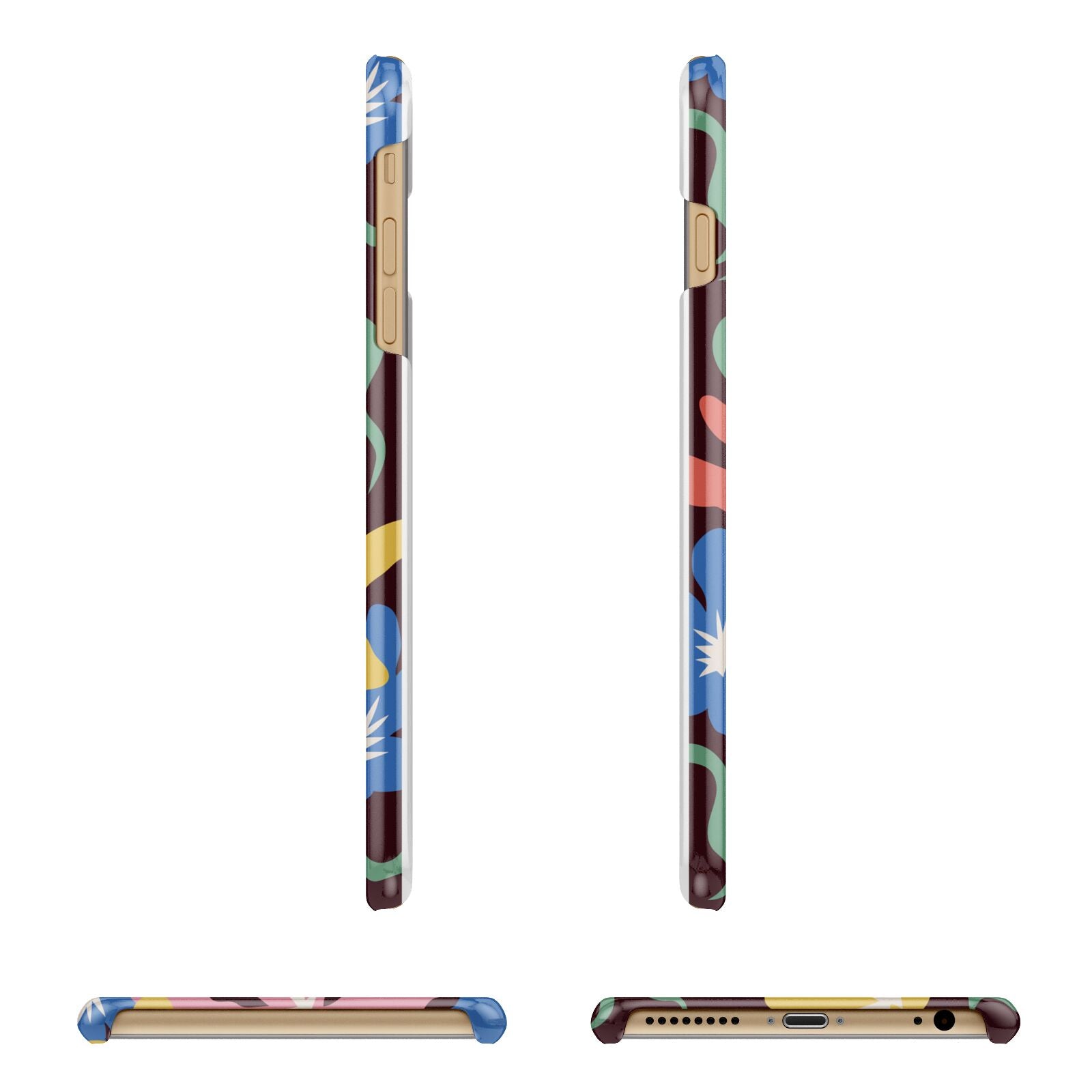 Abstract Flowers Apple iPhone 6 Plus 3D Wrap Snap Case Angled Images