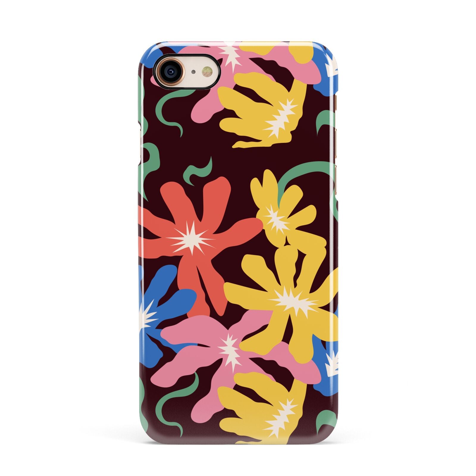 Abstract Flowers Apple iPhone 7 8 3D Snap Case