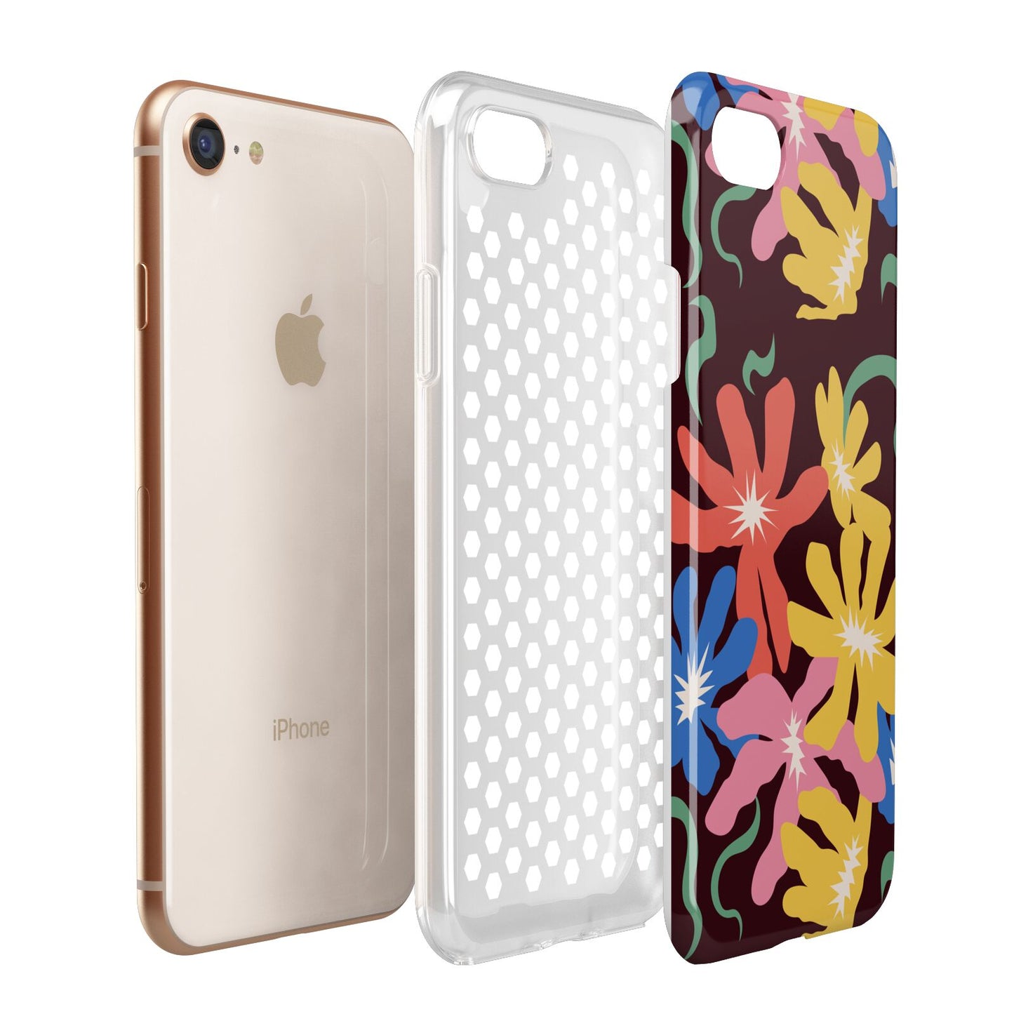 Abstract Flowers Apple iPhone 7 8 3D Tough Case Expanded View