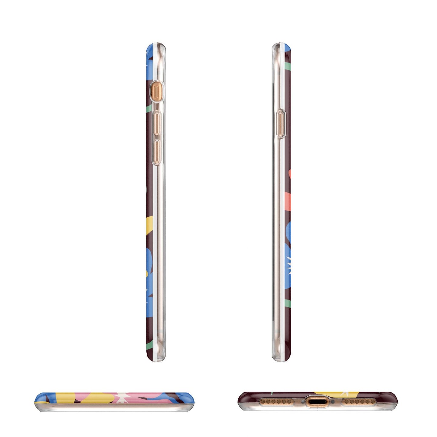 Abstract Flowers Apple iPhone 7 8 3D Wrap Tough Case Alternative Image Angles