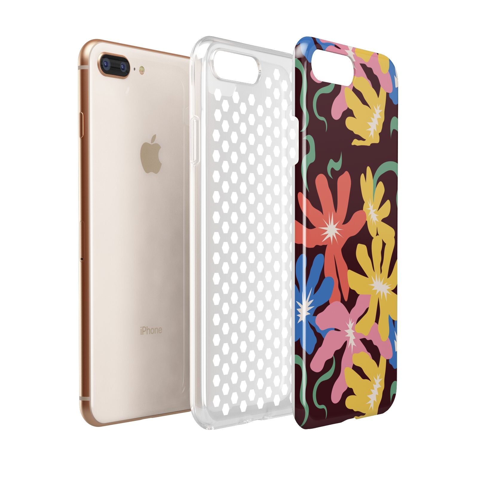 Abstract Flowers Apple iPhone 7 8 Plus 3D Tough Case Expanded View