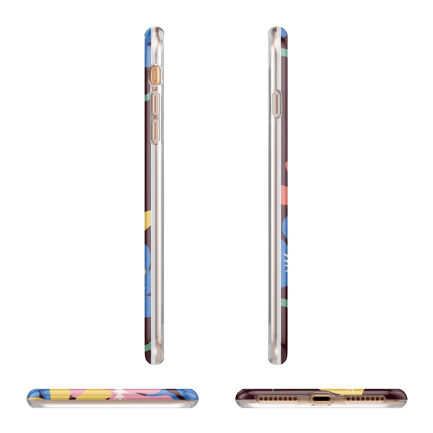 Abstract Flowers Apple iPhone 7 8 Plus 3D Wrap Tough Case Alternative Image Angles