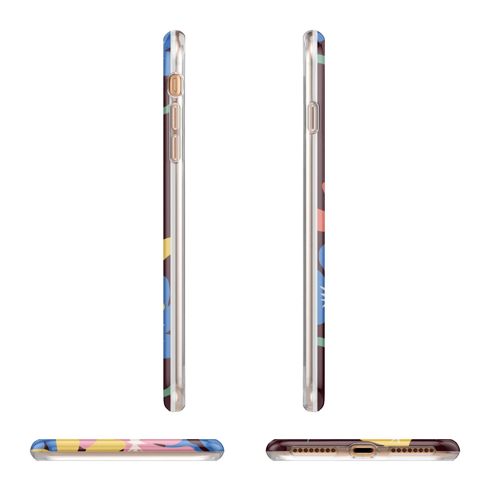 Abstract Flowers Apple iPhone 7 8 Plus 3D Wrap Tough Case Alternative Image Angles