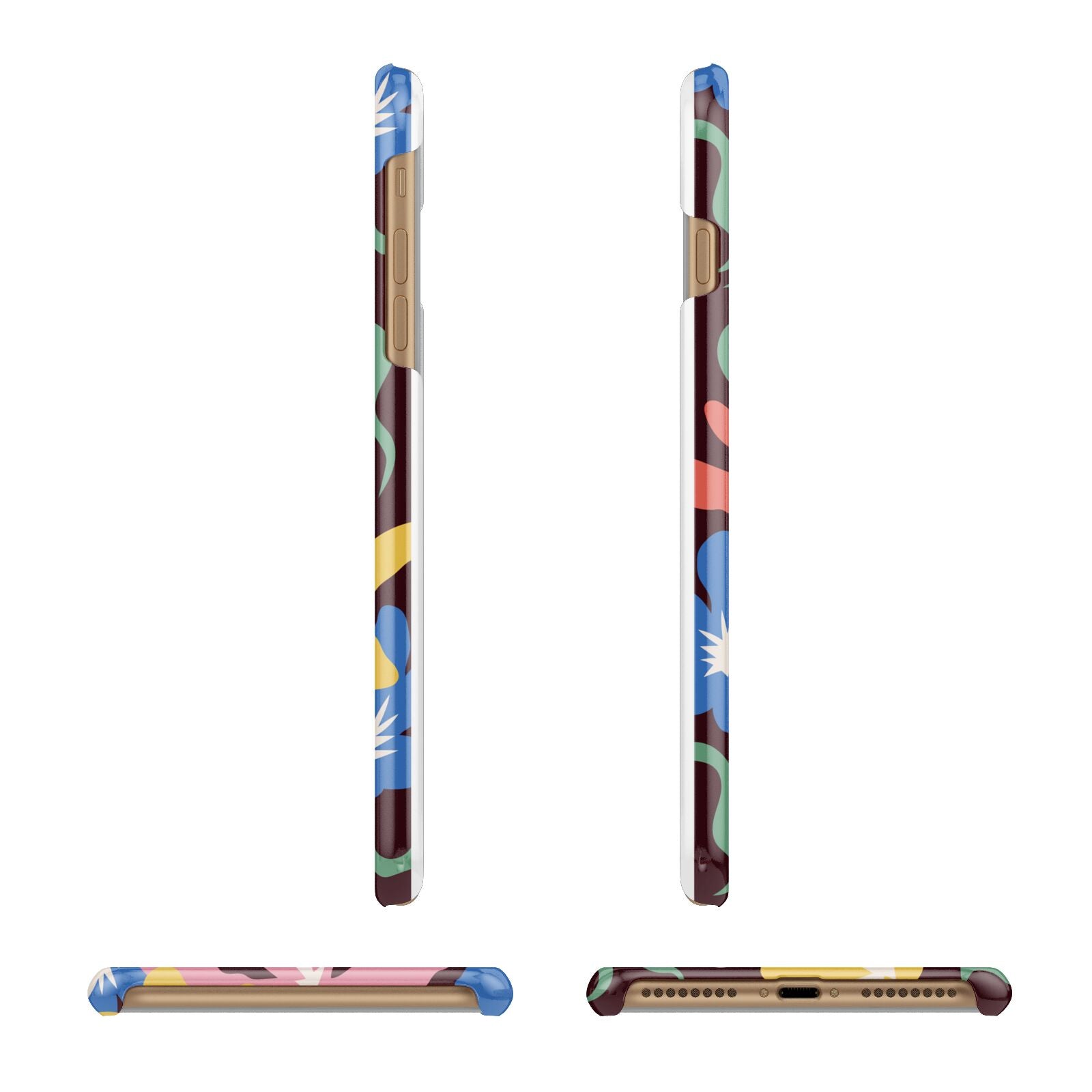 Abstract Flowers Apple iPhone 7 Plus 3D Wrap Snap Case Angled Images